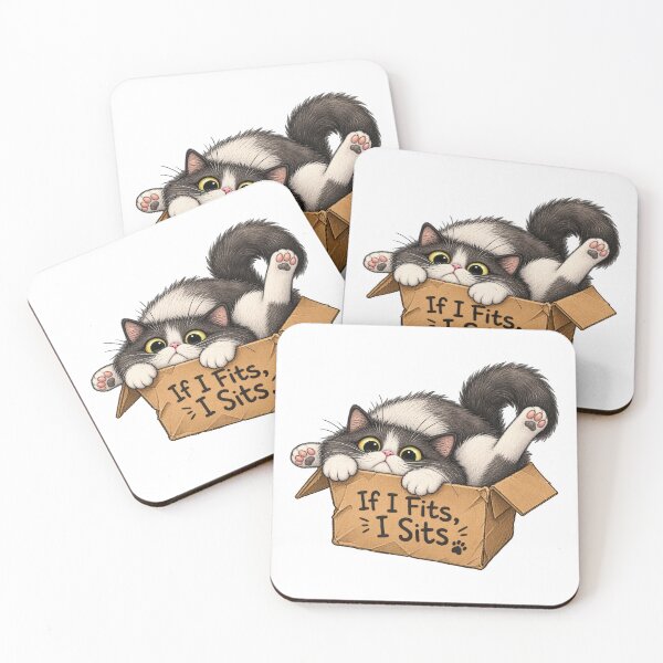 Item preview, If I Fits, I Sits- funny cat sticker designed and sold by H-Tsvetkova.