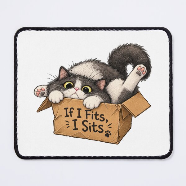 Item preview, If I Fits, I Sits- funny cat sticker designed and sold by H-Tsvetkova.
