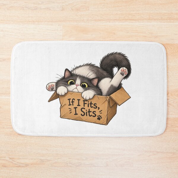 Item preview, If I Fits, I Sits- funny cat sticker designed and sold by H-Tsvetkova.