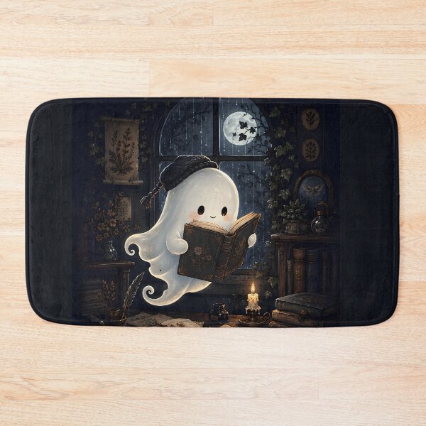 Item preview, Cute Floating Ghost Reading Book Rainy Night Window Dark Academia Aesthetic designed and sold by MCV-Designs.