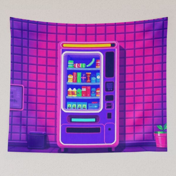 Item preview, Glowing Pixel Retro Vending Machine designed and sold by Asiantrendzz.