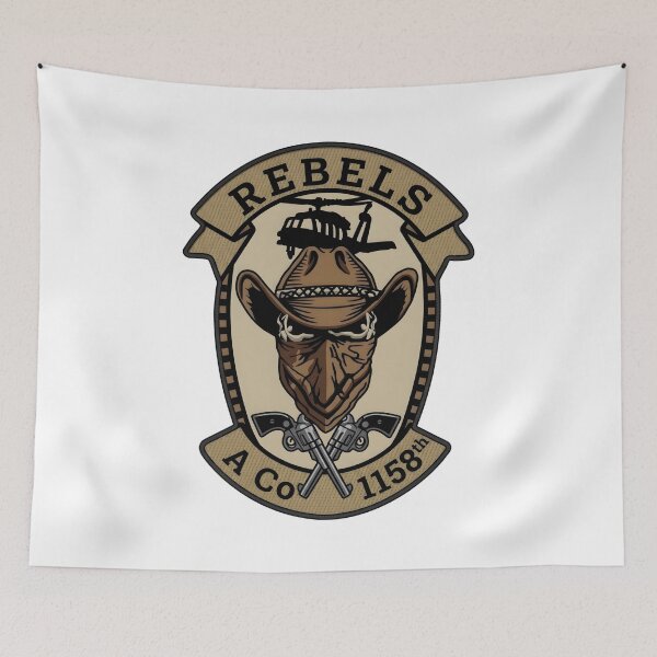 Item preview, A Company 1158th Aviation Regiment Rebels Patch Insignia designed and sold by CharlieDesings.