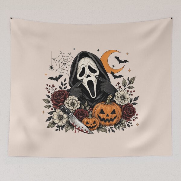 Item preview, Ghostface Pumpkin Floral Halloween, Retro Horror Ghost, Spooky Season, Halloween Pumpkin Gift designed and sold by Cchotlan.
