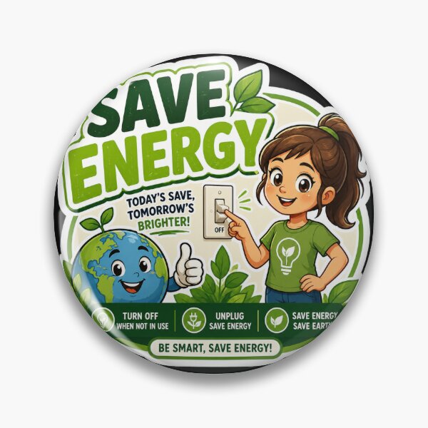 Item preview, Save Energy Save Earth – Eco Friendly Energy Conservation Girl Sticker designed and sold by vinothmech53.