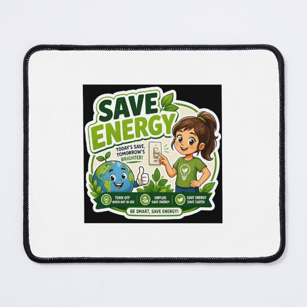 Item preview, Save Energy Save Earth – Eco Friendly Energy Conservation Girl Sticker designed and sold by vinothmech53.