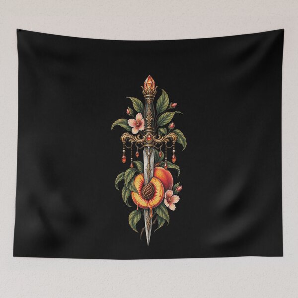 Item preview, Ornate Floral Sword and Peach Fruit designed and sold by elderberry.