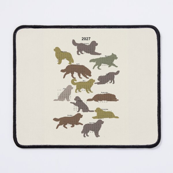 Item preview, 2027 Newfoundland dog full year calendar Cloud Dancer White designed and sold by Anne Londez Studio.