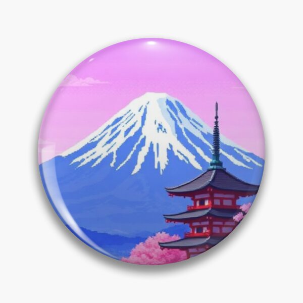 Item preview, Retro Pixel Mount Fuji designed and sold by Asiantrendzz.