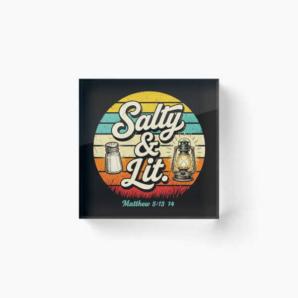 Item preview, Salty & Lit Matthew 5:13-14 Salt and Light Retro Sunset Christian Faith designed and sold by ChristianLife.