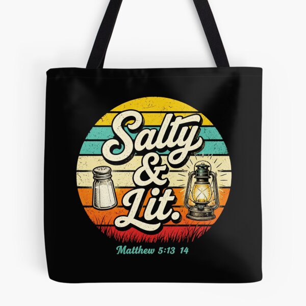 Item preview, Salty & Lit Matthew 5:13-14 Salt and Light Retro Sunset Christian Faith designed and sold by ChristianLife.