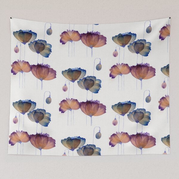 Item preview, Glass Poppies - Blue & Purple designed and sold by Aileen David.