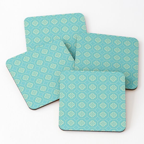 Item preview, Cyan Vintage Thai Geometric Damask Seamless Pattern designed and sold by prapapon.