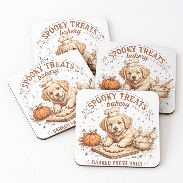 Item preview, Spooky Treats Bakery - Cute Halloween Puppy Baking Ghost Cookies designed and sold by WearTheVibe Store.