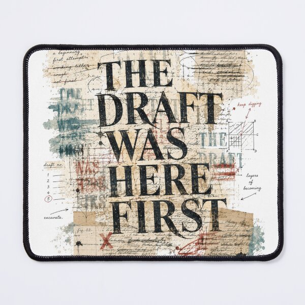 Item preview, The Draft Was Here First – Literary Collage Writer Typography designed and sold by Golden Era Studio.
