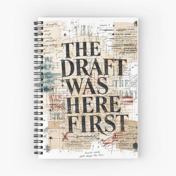 Item preview, The Draft Was Here First – Literary Collage Writer Typography designed and sold by Golden Era Studio.