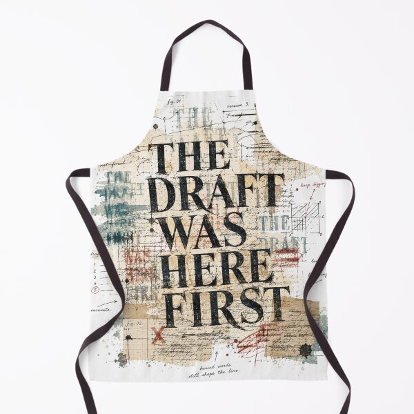 Item preview, The Draft Was Here First – Literary Collage Writer Typography designed and sold by Golden Era Studio.