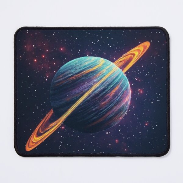Item preview, Blue-Violet Yellow-Orange Ringed Planet #1 designed and sold by Jadelight's AI Slop.