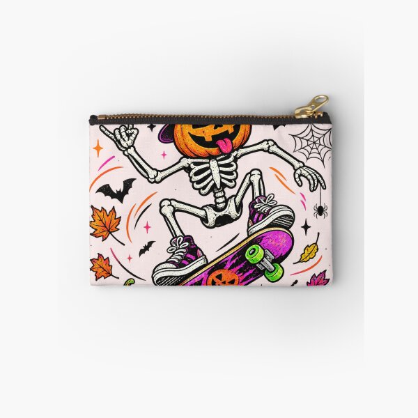 Item preview, Sweating Sucks Halloween, Funny Skeleton Pumpkin Skateboard, Retro Spooky Fall Gift designed and sold by Cchotlan.