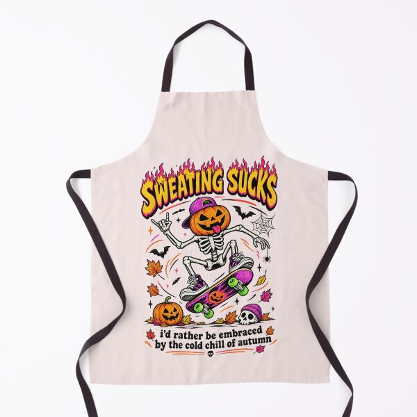 Item preview, Sweating Sucks Halloween, Funny Skeleton Pumpkin Skateboard, Retro Spooky Fall Gift designed and sold by Cchotlan.