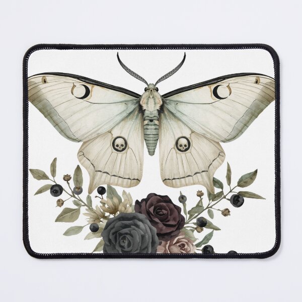 Item preview, Gothic Lunar Moth with Dark Floral Roses designed and sold by takeng07.