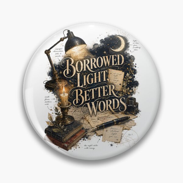Item preview, Borrowed Light Better Words – Poetcore Night Writing Art designed and sold by Golden Era Studio.