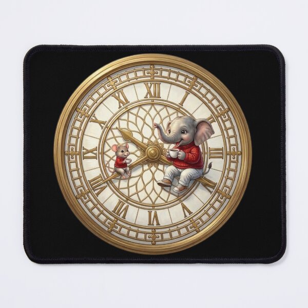 Item preview, Cute Elephant and Mouse Coffee Time Big Ben Clock designed and sold by BonnieGlam13.