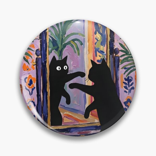 Item preview, Funny Black Cat Boxing Mirror Reflection Matisse Style Poster designed and sold by DuckOddity.