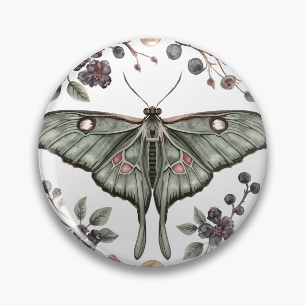 Item preview, Gothic Luna Moth with Full Moon Botanical designed and sold by takeng07.