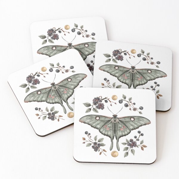 Item preview, Gothic Luna Moth with Full Moon Botanical designed and sold by takeng07.