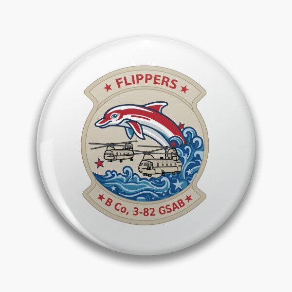 Item preview, B Company 3-82 GSAB Flippers Insignia Patch designed and sold by CharlieDesings.