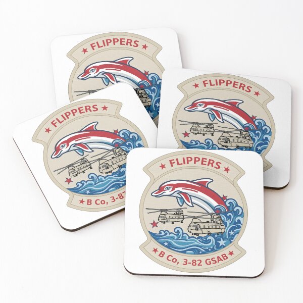 Item preview, B Company 3-82 GSAB Flippers Insignia Patch designed and sold by CharlieDesings.