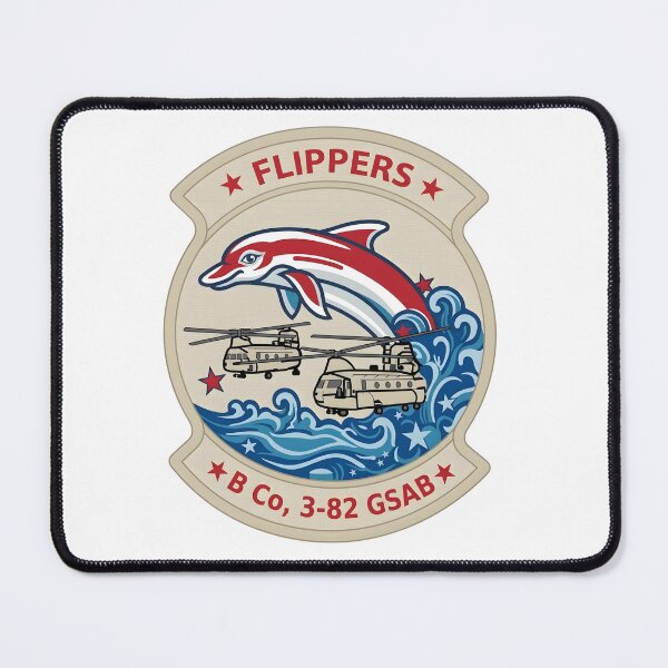 Item preview, B Company 3-82 GSAB Flippers Insignia Patch designed and sold by CharlieDesings.