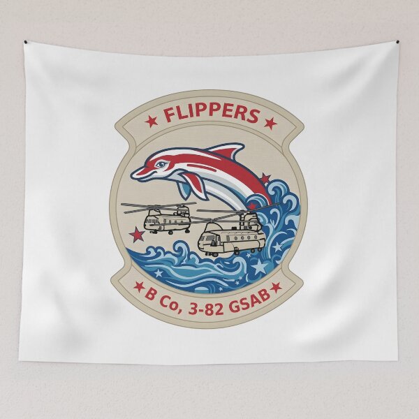 Item preview, B Company 3-82 GSAB Flippers Insignia Patch designed and sold by CharlieDesings.