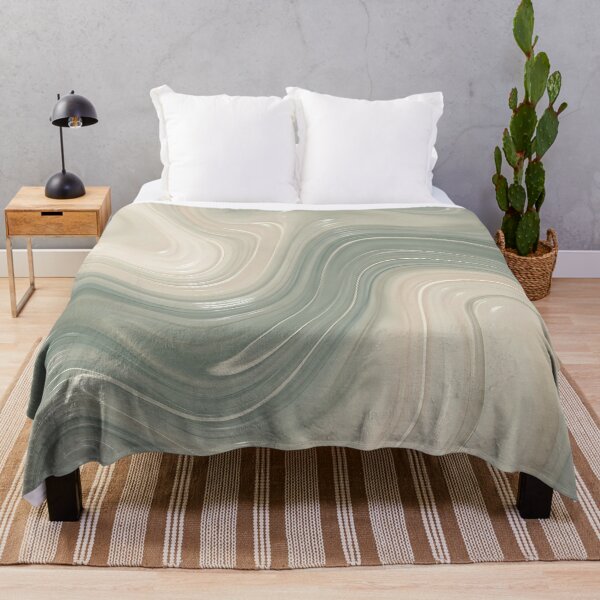 Item preview, Liquid Abstract in Sage Green and Cream — Soft Earthy Marble Art designed and sold by SeamPix.