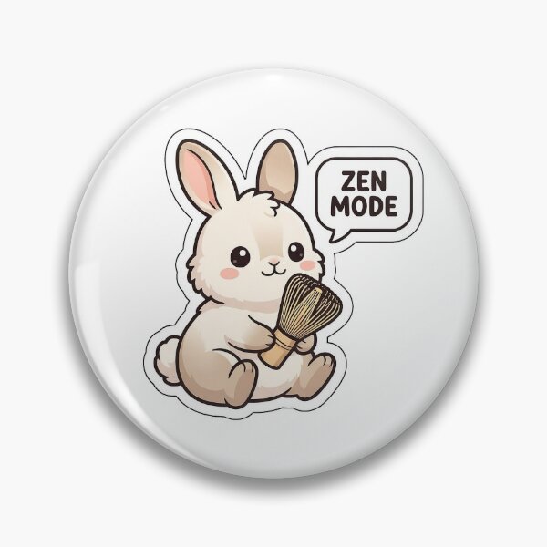 Item preview, Zen Mode Matcha Bunny - Cute Green Tea Rabbit Sticker with Text designed and sold by SimpleP.