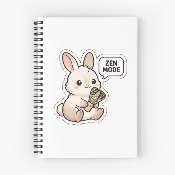 Item preview, Zen Mode Matcha Bunny - Cute Green Tea Rabbit Sticker with Text designed and sold by SimpleP.