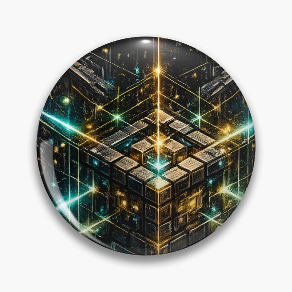 Item preview, Cyberpunk Isometric Quantum Cube Core Art designed and sold by RiteshCenter .