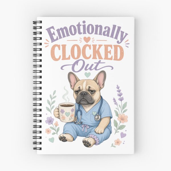 Item preview, Emotionally Clocked Out French Bulldog Nurse | Funny CNA Burnout Shirt designed and sold by justsuestudio.