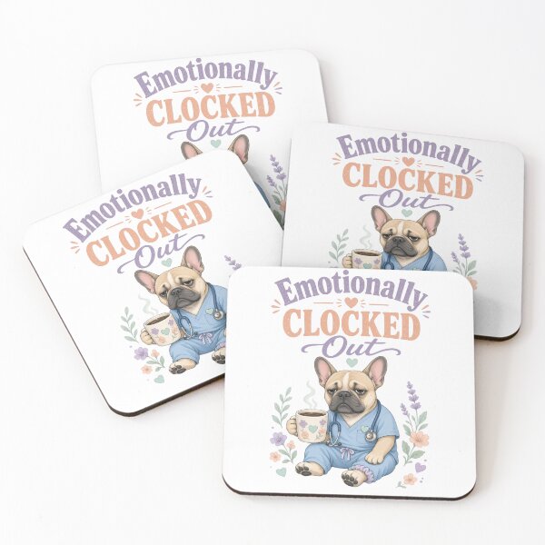 Item preview, Emotionally Clocked Out French Bulldog Nurse | Funny CNA Burnout Shirt designed and sold by justsuestudio.