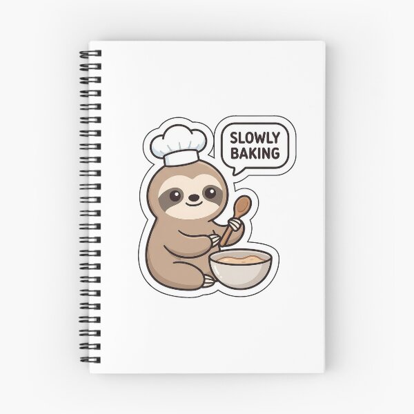 Item preview, Slowly Baking Chef Sloth - Cute Kitchen Animal Sticker with Text designed and sold by SimpleP.