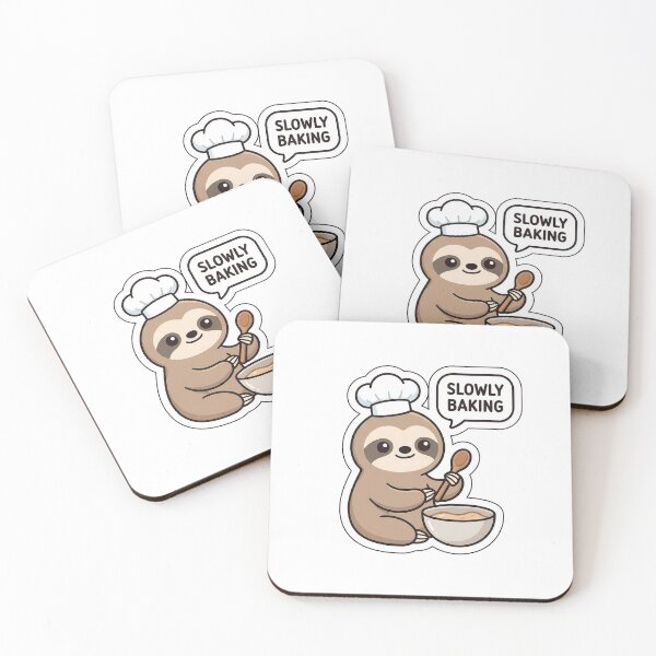Item preview, Slowly Baking Chef Sloth - Cute Kitchen Animal Sticker with Text designed and sold by SimpleP.