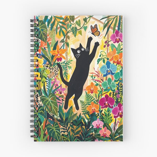 Item preview, Leaping Black Cat Catching Butterfly Matisse Style Wall Art designed and sold by DuckOddity.