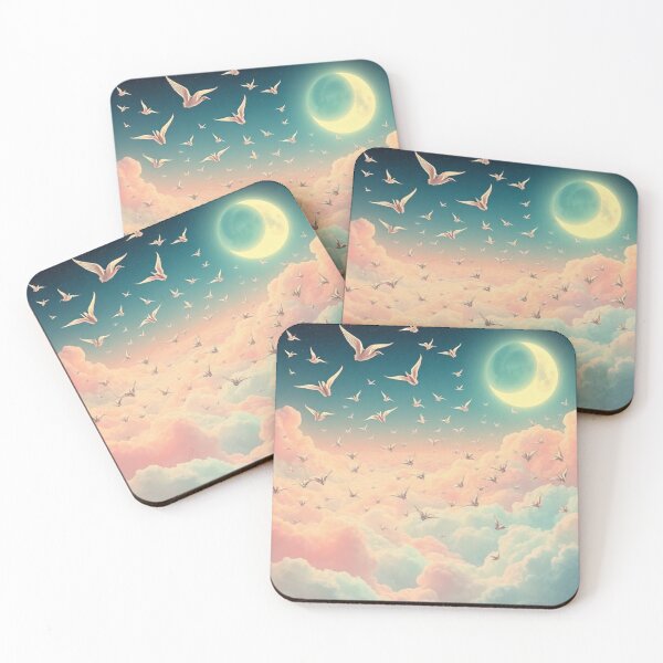 Item preview, Origami Crances flying across a dreamscape sky designed and sold by Asiantrendzz.