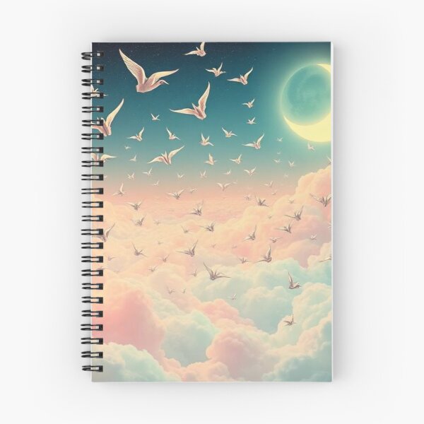 Item preview, Origami Crances flying across a dreamscape sky designed and sold by Asiantrendzz.