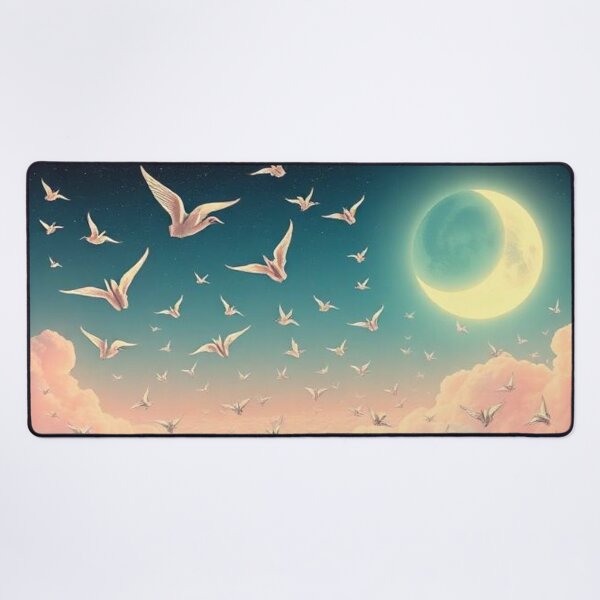 Item preview, Origami Crances flying across a dreamscape sky designed and sold by Asiantrendzz.