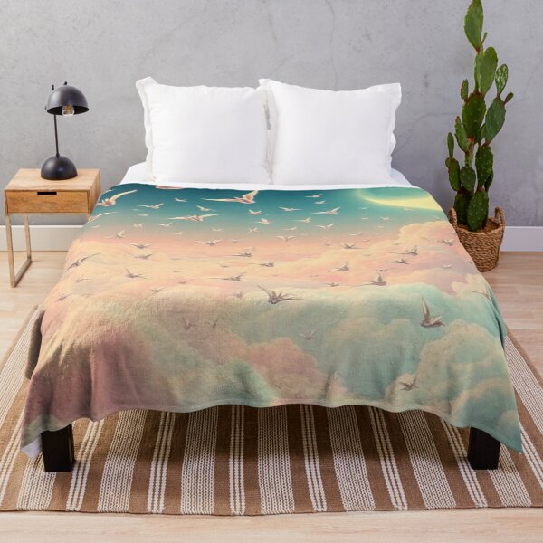 Item preview, Origami Crances flying across a dreamscape sky designed and sold by Asiantrendzz.