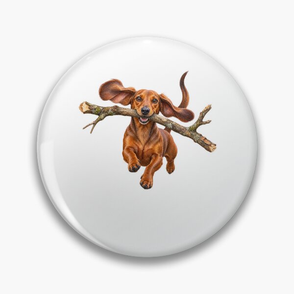Item preview, Happy Dachshund Running with a Giant Branch designed and sold by Russell Thorne.