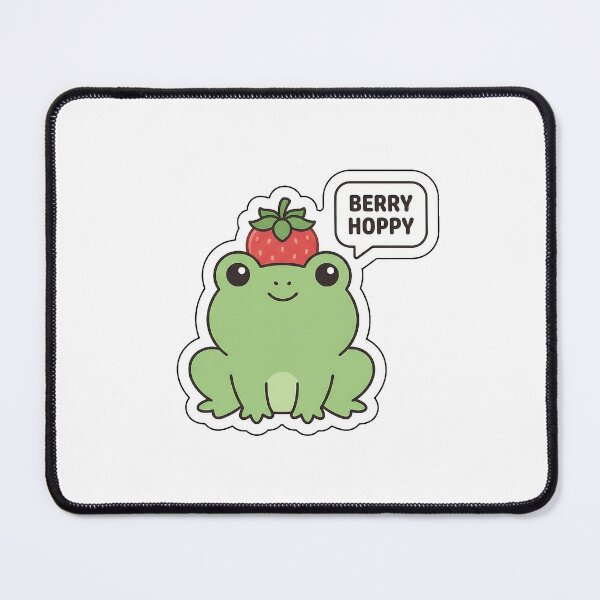 Item preview, Berry Hoppy Frog - Cute Strawberry Hat Animal Sticker with Text designed and sold by SimpleP.