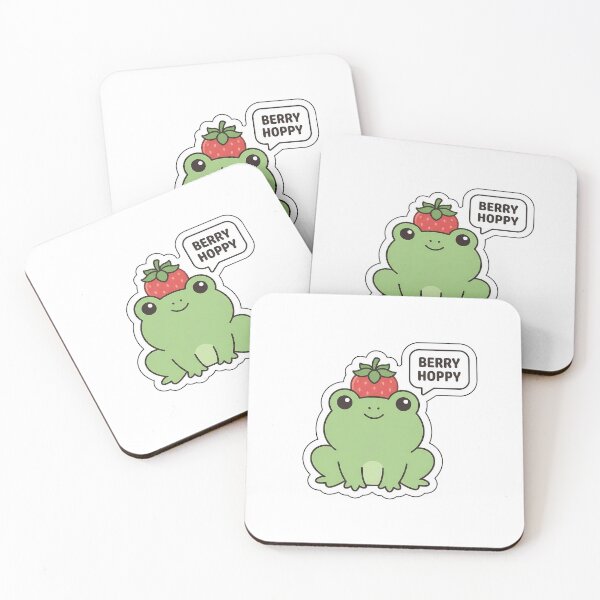 Item preview, Berry Hoppy Frog - Cute Strawberry Hat Animal Sticker with Text designed and sold by SimpleP.