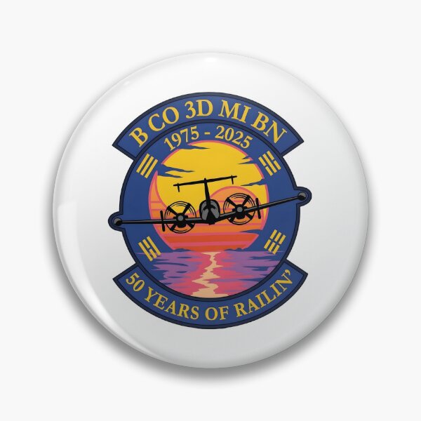 Item preview, B Company 3rd Military Intelligence Battalion 50 Years of Railin Commemorative Patch designed and sold by CharlieDesings.